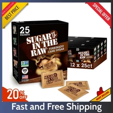 12 Pack Sugar In The Raw Packets – 25 Ct Turbinado Sugar Packets, Non-GMO, Vegan