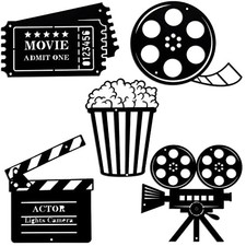 5 Pieces Movie Theater Decor Movie Theater Metal Home Room Decor Cinema and
