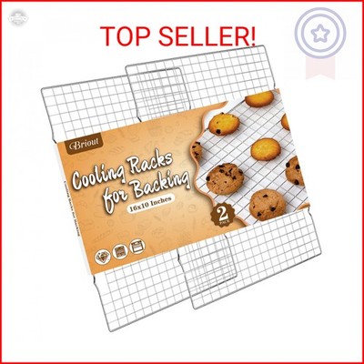 Cooling Rack for Baking 2-Pack, 16x10 Inches Baking Rack, Thick Wire Cookie Rack