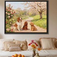 Cocker Spaniel Oil Painting Dog Art Canvas Print Wall Decor Vintage Dog Portrait