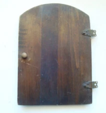 Vintage Mantle Clock Back Wooden Door with Original Hardware, Hook & Hinges