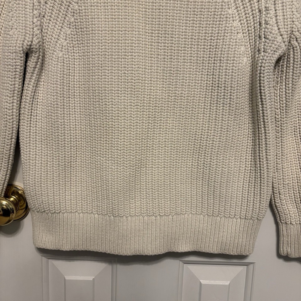 Everlane Texture Cotton Crew Sweater Women Medium Off White Neutral ...