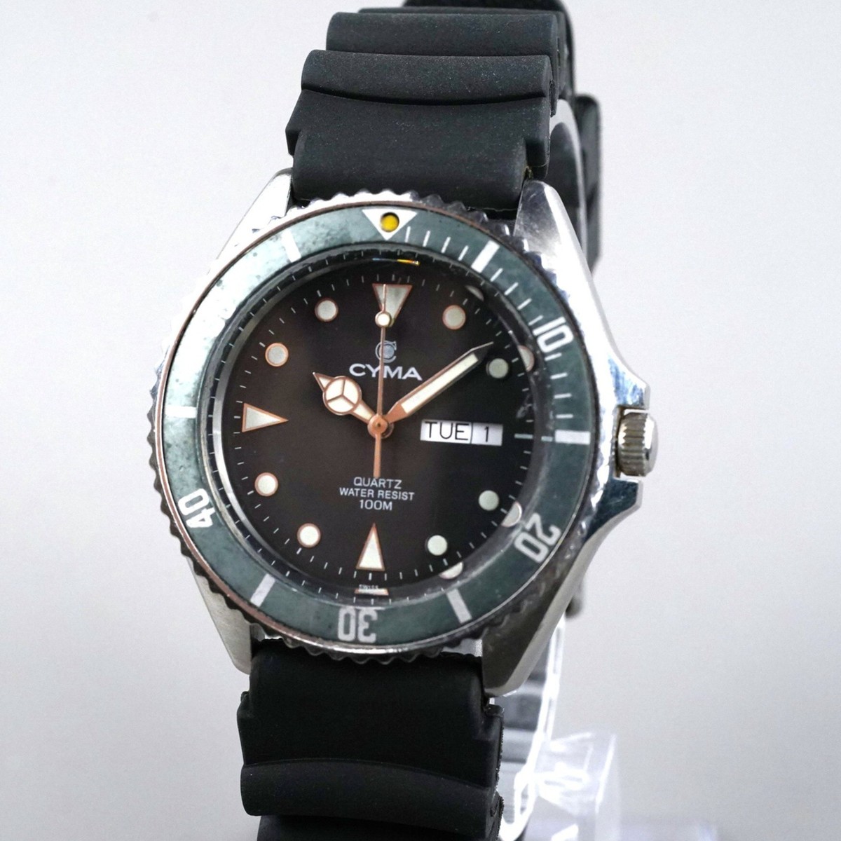 CYMA Vintage 200m Diver 911 Men's Watch BLACK DIAL 43mm New