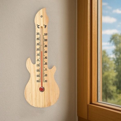 Holz Thermometer Hygrometer für Wand mit Celsius Fahrenheit Temperatur