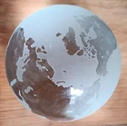 Vintage Tiffany & Co Clear & Frosted Etched Glass World Globe Paperweight, 3"