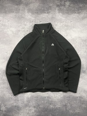 Vintage 90s Nike ACG Fleece Jacket Black Therma-Fit Full Zip Sherpa Y2K Men's L