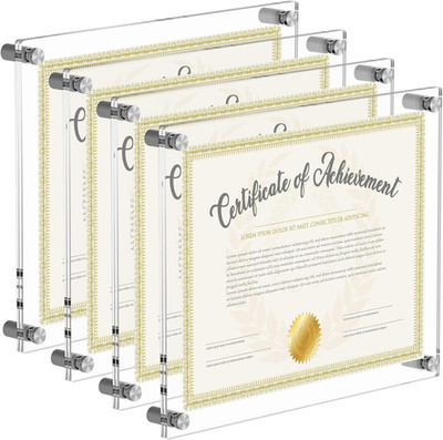 11x14 Acrylic Picture Frames 4-Pack - Modern Floating Wall Frames for Home Offic