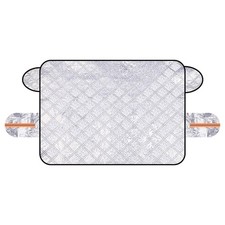 63 Inch 2 Layers Car Windshield Snow Cover with 9 Magnetic Edges, Silver
