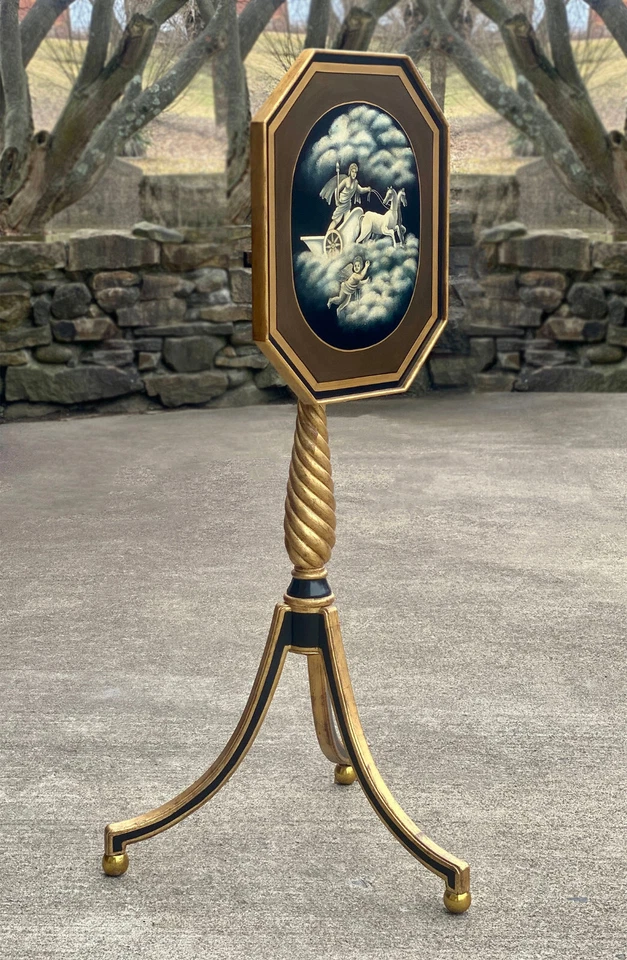 复古 NeoClassical 洛可可镀金倾斜顶部火幕鸡尾酒桌 — 第 2/4 张图片