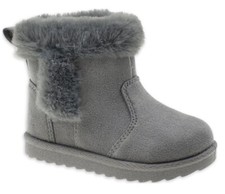 Wonder Nation Baby Girl Faux Shearling Boot Gray Toddler Size 2 NWT