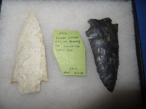 2 Superb Authentic Pre 1600 Arrowheads Spear Points Ex Utt Collection 1930 Ohio - Picture 3 of 16