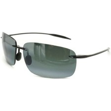 Maui Jim BREAKWALL MJ-422-02 Wrap Black Sunglasses Grey Polarized