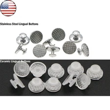 US Dental Orthodontic Composite Ceramic/Metal Lingual Button Bondable Round Base