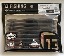 13 Fishing Bubble Butt 5" - New Moon (Black) - 1/4 oz - Pack of 8 Worms B114