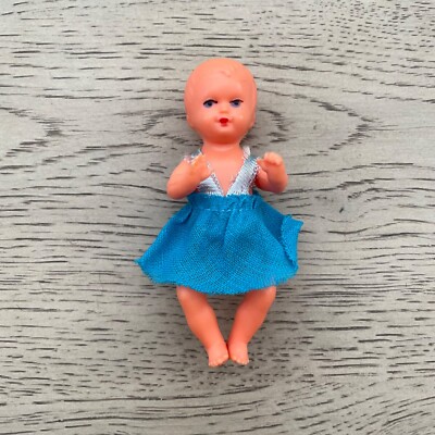 Vintage Emil Schenk tiny celluloid baby doll doll house Miniature Barbie baby 