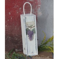 Vintage Weinholzkasten 36X10,5X10 Cm Landhaus Weintruhe Shabby Holz Handarbeit
