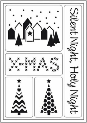 Viva Decor Flex Schablone, A5, Blatt mit selbsthaftender Fläche, Silent Night