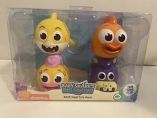 Baby Shark's Big Show! Baby, Goldie, William & Chucks 2" Bath Squirts 4-Pack New