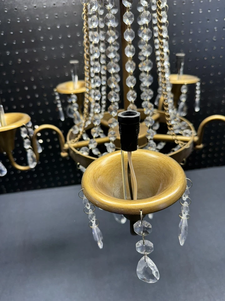 Candelabro de cristal espanhol vintage Petite Elegance 5 leves - Imagem 3 de 4