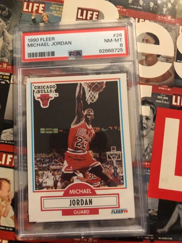 PSA Michael Jordan 1990 FLEER #26   SUPER SHARP CLEAN CARD