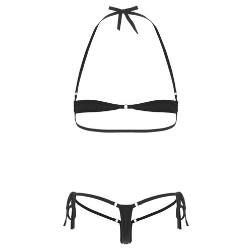DE Damen Mini Bikini Set Micro Bademode Halter BH und String Sexy Unterwäsche - Picture 69 of 172