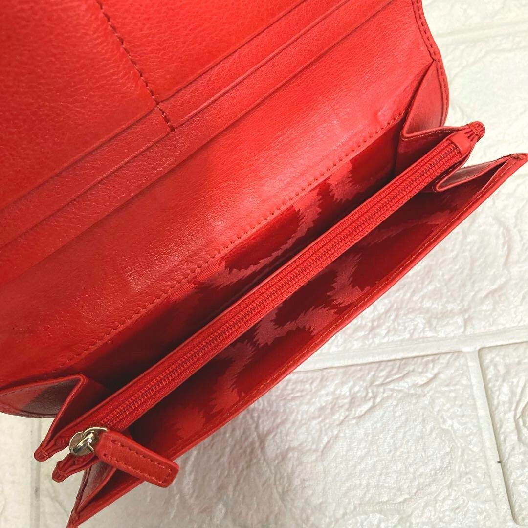 Vivienne Westwood long wallet orb embossed red tri-fold no