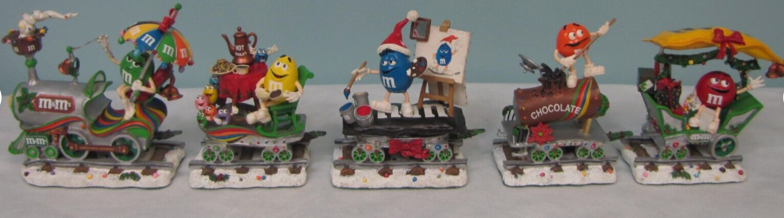 M&M クリスマストレイン 5 ピースセット ダンベリーミント-オリジナルボックス