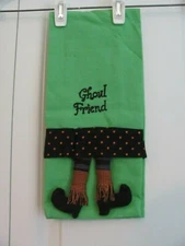 NEW HALLOWEEN NOVELTY LEG KITCHEN TOWEL - "GHOUL FIREND"
