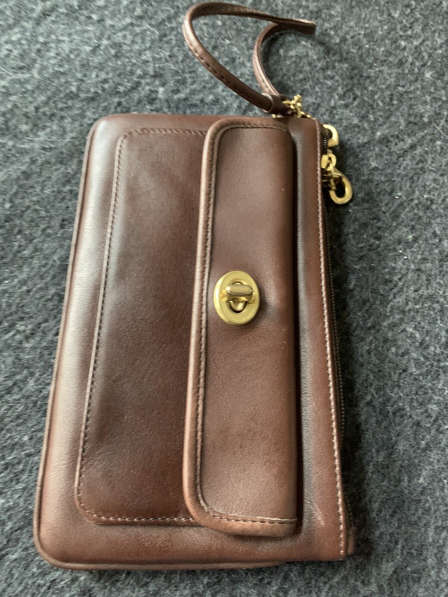 Coach Leather Brown Zip Pouch | eBay