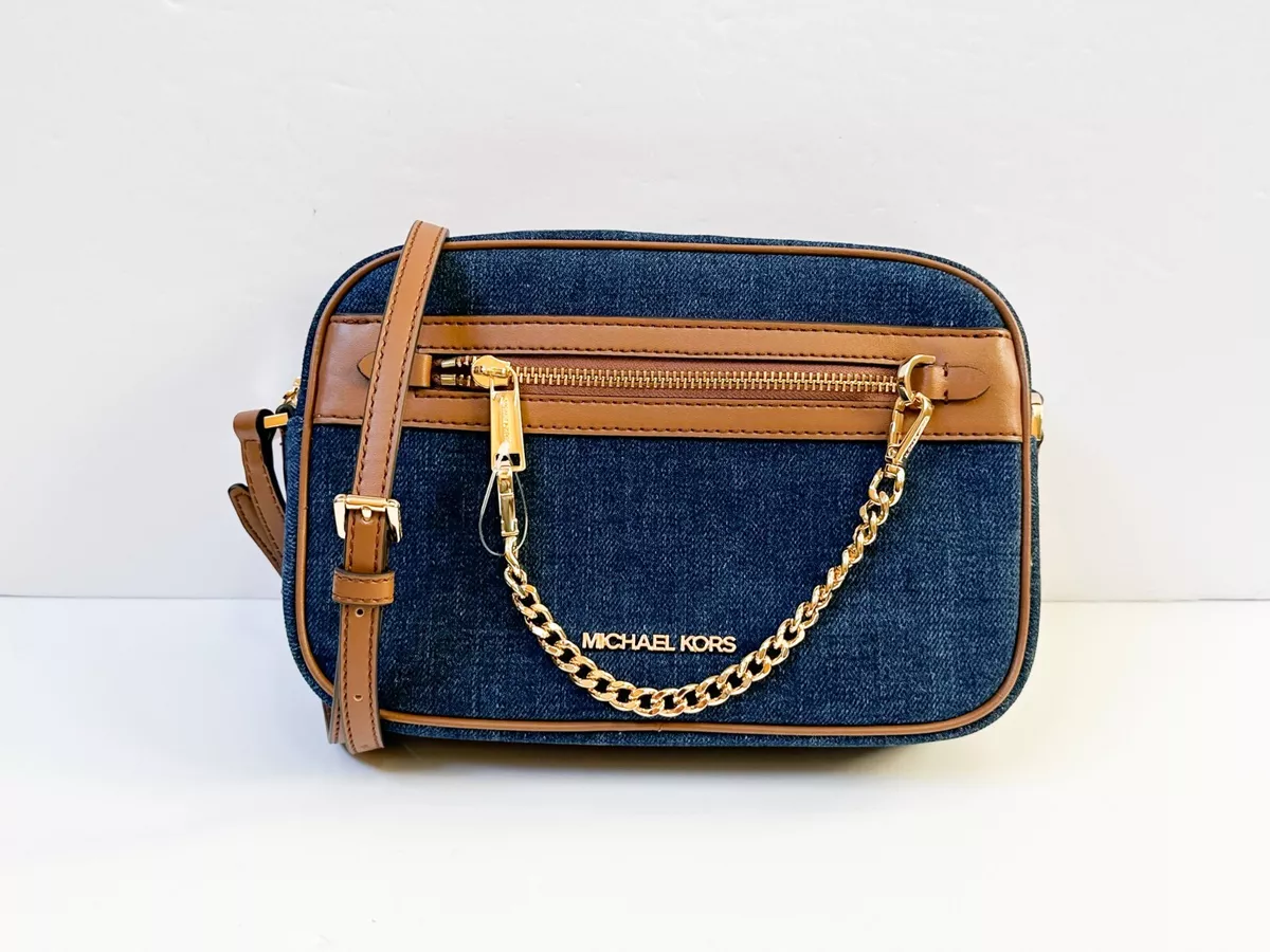 Michael Kors 35F2GTTC9C Jet Set Item Large East West Zip Chain Crossbody  XBody INDIGO