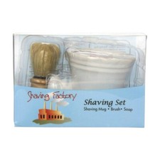 Shaving Factory Shaving Black Mug Set White