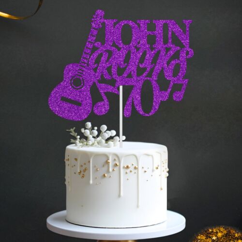 Music Theme Cake Topper Guitar Personalised Cake Decoration Name Age Party UK - Picture 12 of 21