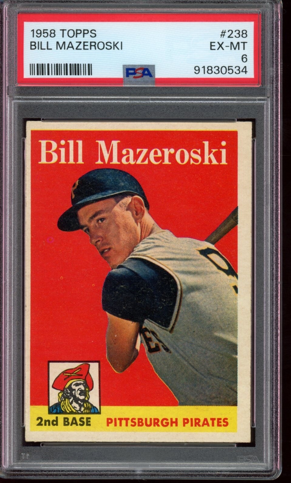 1958 Topps #238 Bill Mazeroski (HOF) - PSA 6