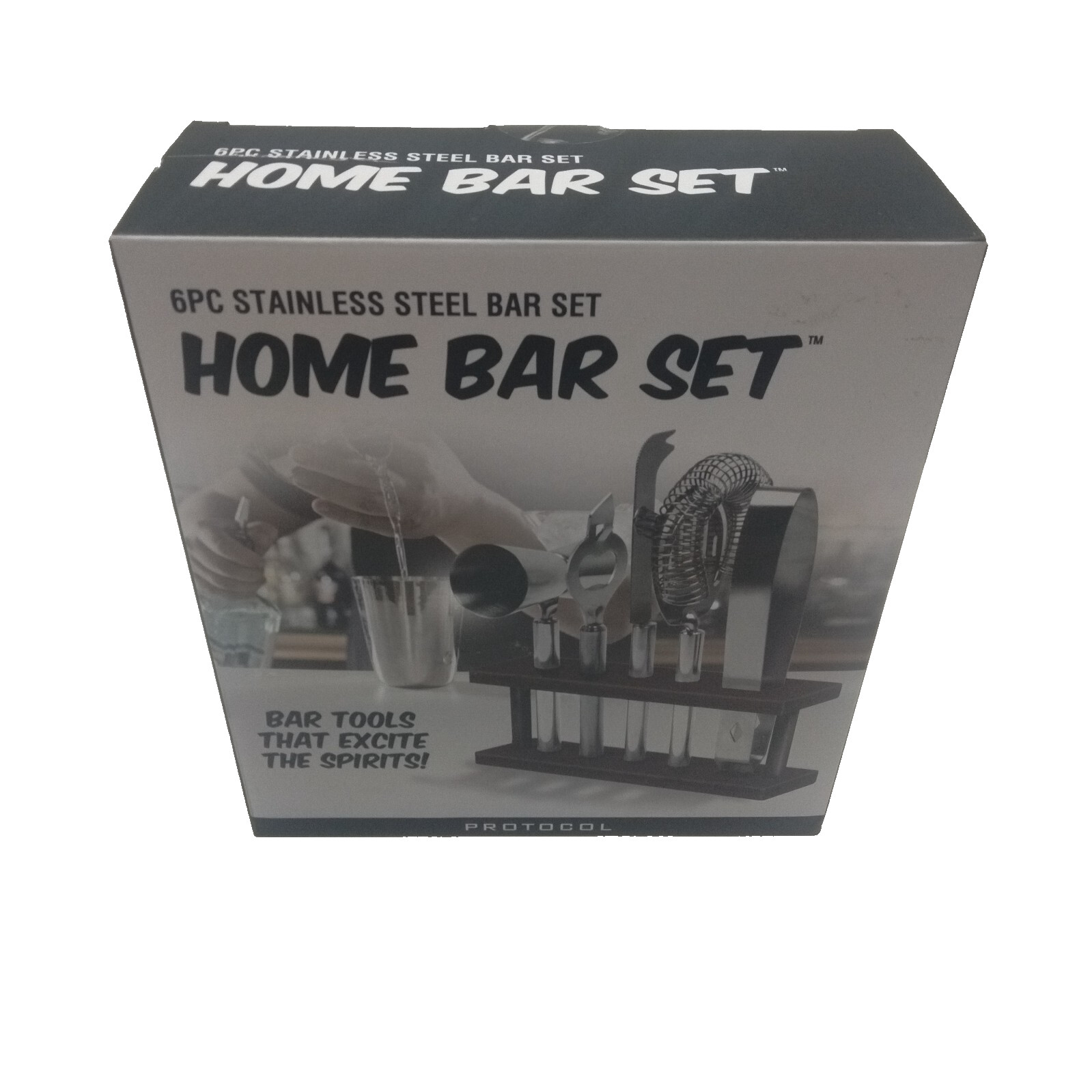 Bar Set – Protocol 6-Piece Stainless Steel Home Bartender Kit