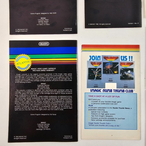 Mattel Intellivision Imagic Manuals and Inserts - Dragonfire, Atlantis, and more - Picture 11 of 19