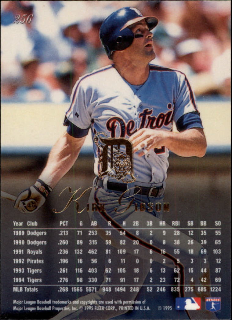 1995 Flair Baseball Card #256 Kirk Gibson - Picture 2 of 2