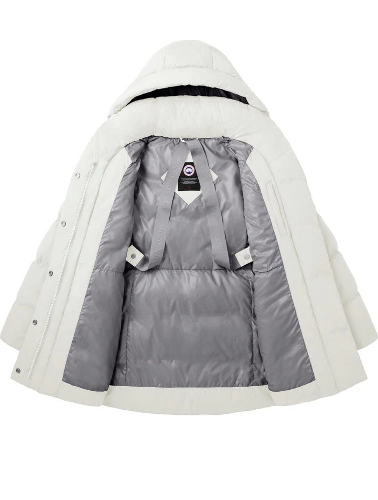 Cappotto imbottito con cintura Canada Goose Marlow bianco taglia large