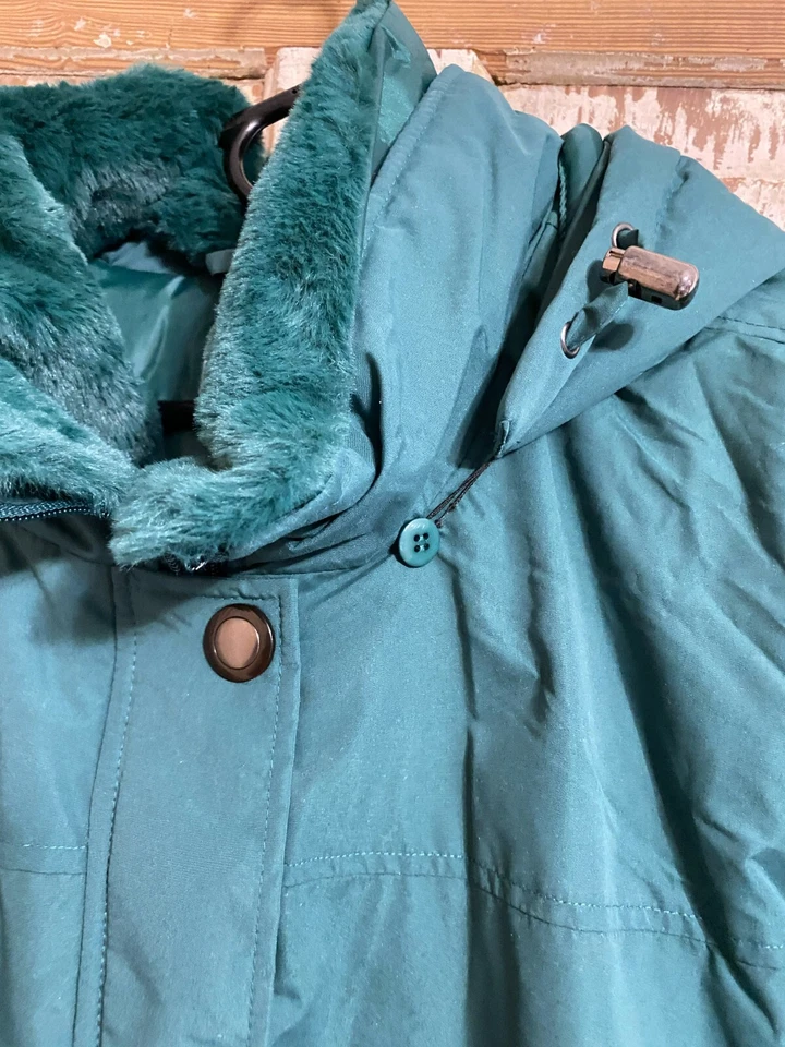 Abrigo de invierno con capucha para mujer Anthony Richards nuevo sin etiquetas - verde - talla 3X Foto 3 de 4