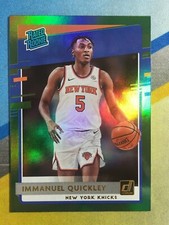 2020-21 NBA Donruss IMMANUEL QUICKLEY Rated Rookie New York Knicks Green Flood