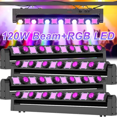 4Pc RGBW LED DMX Stage Wall Wash Light Bar Strobe Effect DJ Party Beam Light Bar