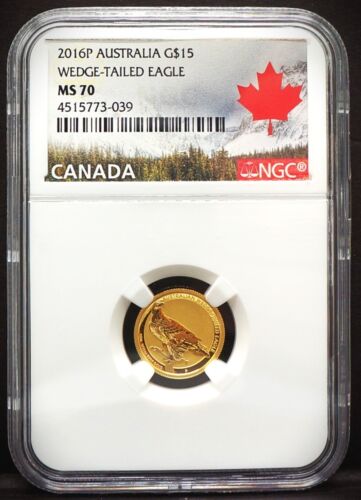 2016P G$15 AUSTRALIA Wedge-Tailed Eagle 1/10 oz Gold Coin NGC MS70