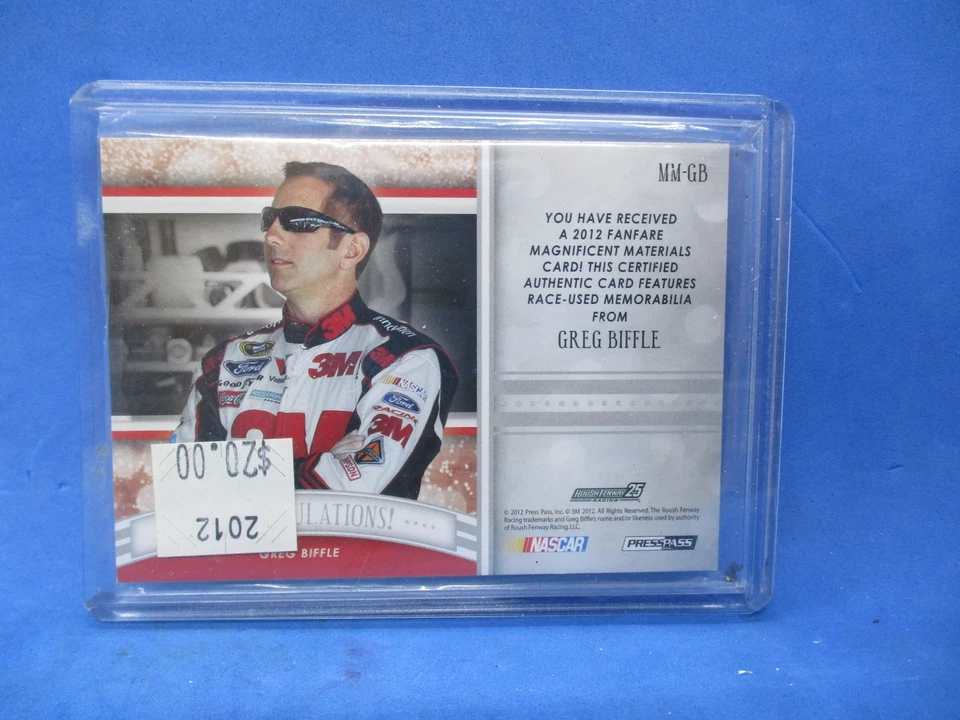 2012 Press Pass Fanfare Magnificent Materials #MMGB Greg Biffle 002/125 - Image 2 of 2