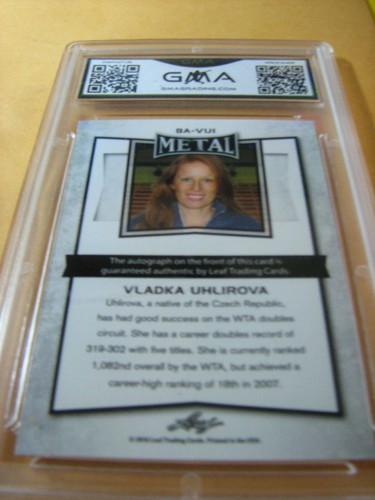 VLADKA UHLIROVA 2016 HOJA METAL TENIS AUTÓGRAFO AUTOMÁTICO # VU1 GRADO 10 L@@@K A - Imagen 2 de 2