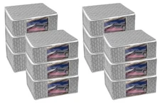 Printed Saree Cover Set of 12Non-Woven Cloth Storage/Wardrobe Organize Grey