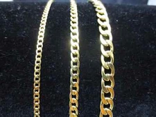 GOLD PLATED STAINLESS STEEL CURB CUBAN CHAIN NECKLACE 30"