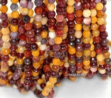 10MM MOOKAITE GEMSTONE YELLOW BROWN FACETED ROUND 10MM LOOSE BEADS 7inch