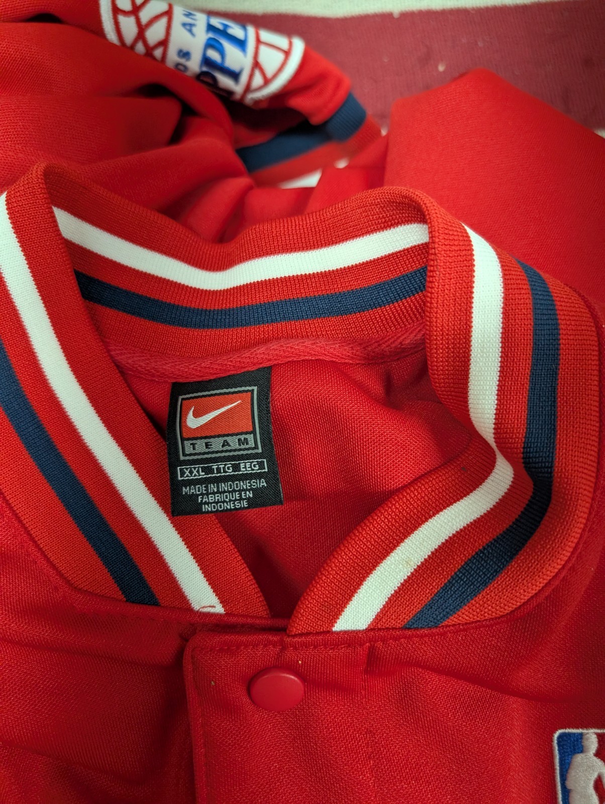 SACAI X NIKE VINTAGE 00s NBA LOS ANGELES CLIPPERS NIKE WARM UP JERSEY JACKET TAGLIA 2XL ROSSO Y2K