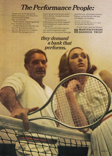 1970 Manufacturers Hanover Trust: Performance People Vintage Print Ad