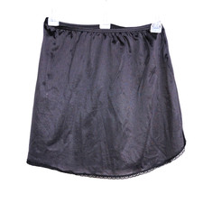 Vassarette Half Slip Black Nylon 11-122 6" Side Slit  Size M  26" x 15"