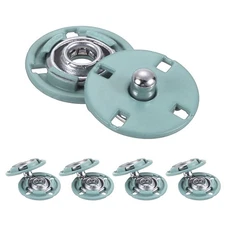 5Pcs Snap Buttons, Metal Invisible Buckle (Lake Blue, 15mm)